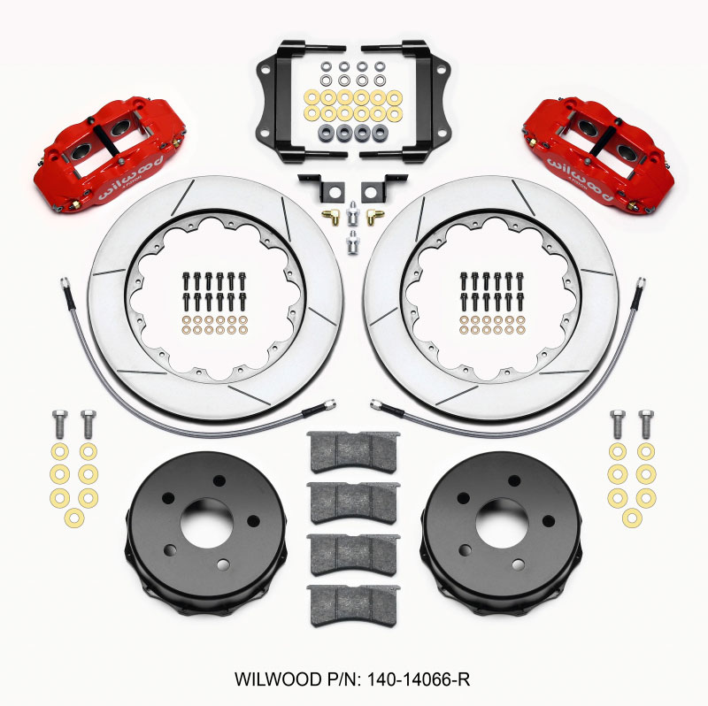 Wilwood 140-14066-r | Narrow Superlite 4R Rear Kit 14.00in Red 2007-up Jeep JK w/Lines; 2007-2021