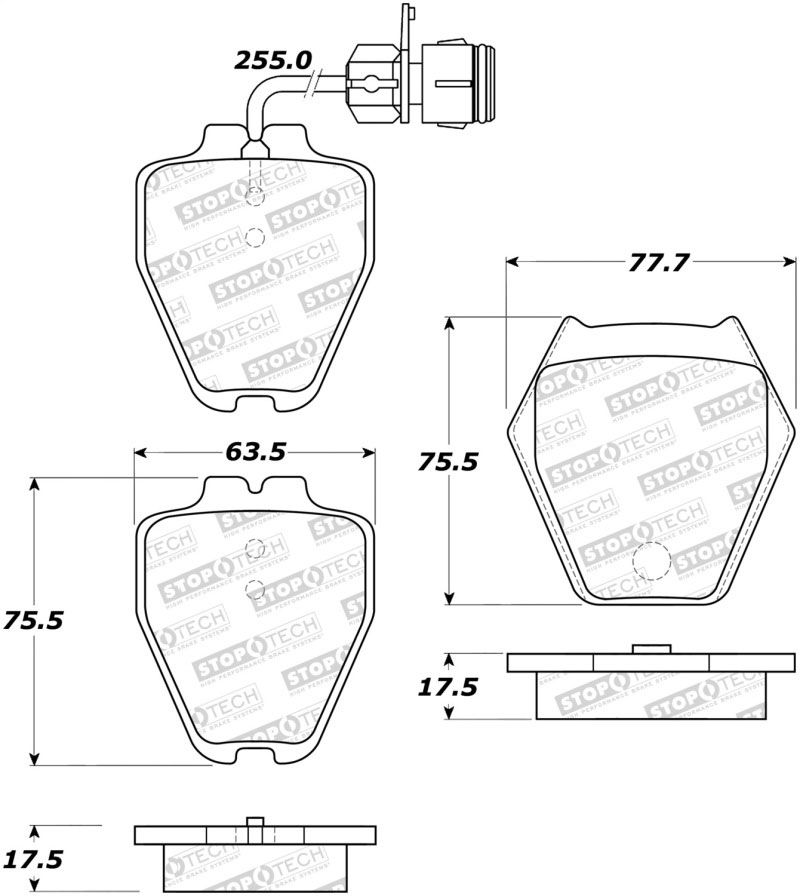 Stoptech 308.08391 | StopTech Street Brake Pads Audi S6 Fr Ch# 4B-2-130 136, Front; 2004-2004