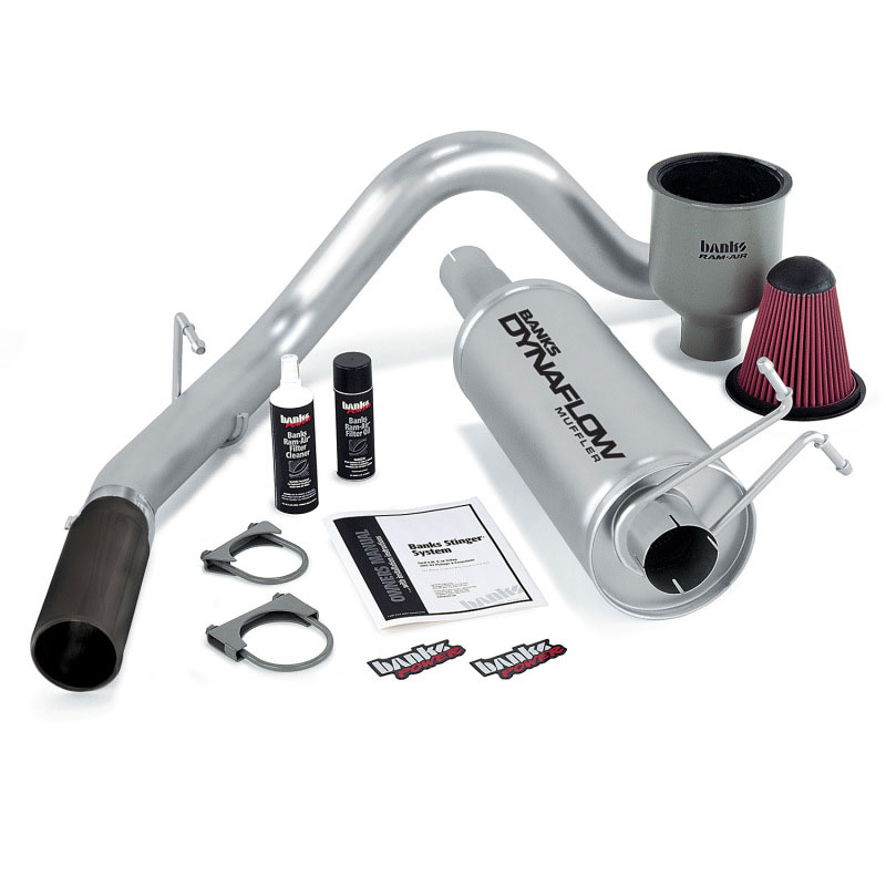 Banks Power 49139-b | 99-04 Ford 6.8L Excursion Stinger System - SS Single Exhaust w/ Black Tip; 1999-2004