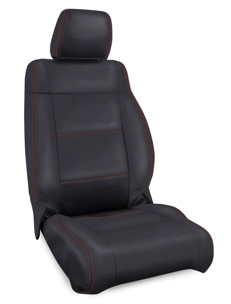 PRP Seats b016-01 | PRP 07-10 Jeep Wrangler JK Front Seat Covers/2 door or 4 door (Pair) - Black with Red Stitching; 2007-2010