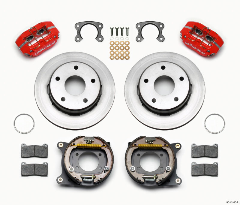 Wilwood 140-13320-r | Dynapro Lug Mount P/S Park Brake Kit Red Small Ford 2.36in Off Bronco 5 x 5.50; 1965-1977