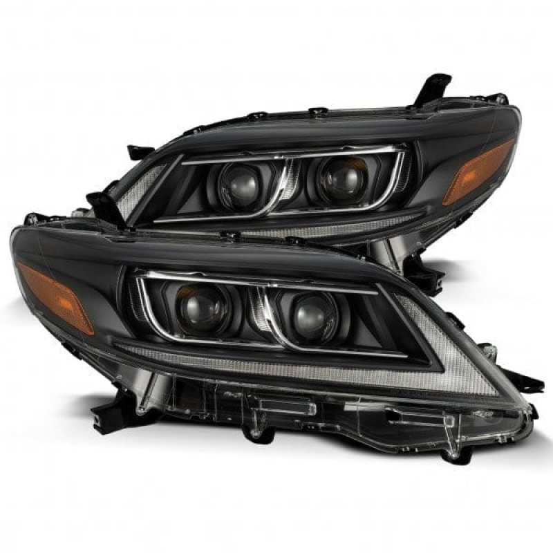 AlphaRex 880764 | 11-21 Toyota Sienna PRO-Series Proj Headlights Plank Style Black w/Seq Signal/DRL; 2011-2021