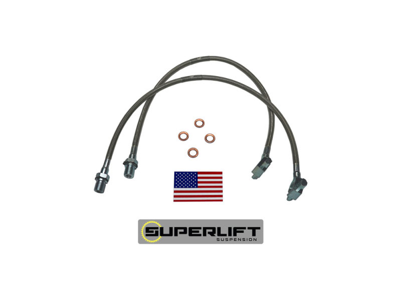 Superlift 91340 | 71-78 GM Pickup/Blazer/Suburban w/ 4-6in Lift Kit (Pair) Bullet Proof Brake Hoses; 1971-1978