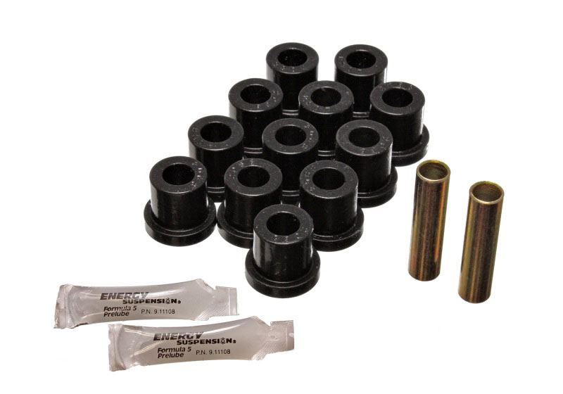 Energy Suspension 3.2118g | 55 Chevy Bel Air Black Rear Leaf Spring Bushing Set; 1955-1955