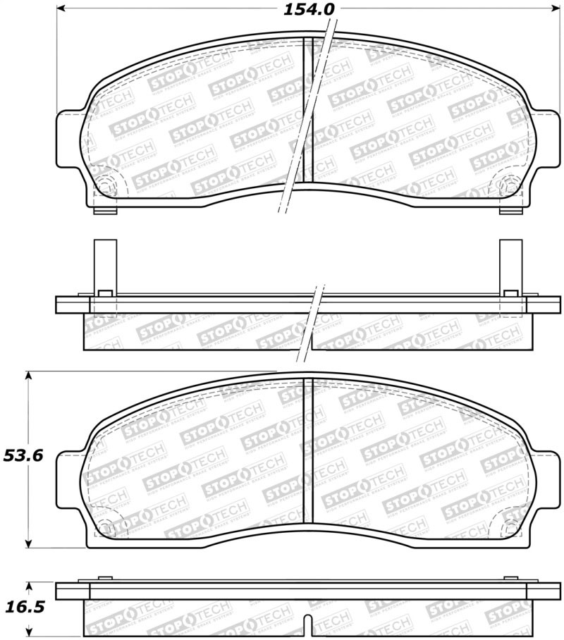 Stoptech 308.08330 | StopTech Street Brake Pads Mazda B3000, Front; 2003-2008