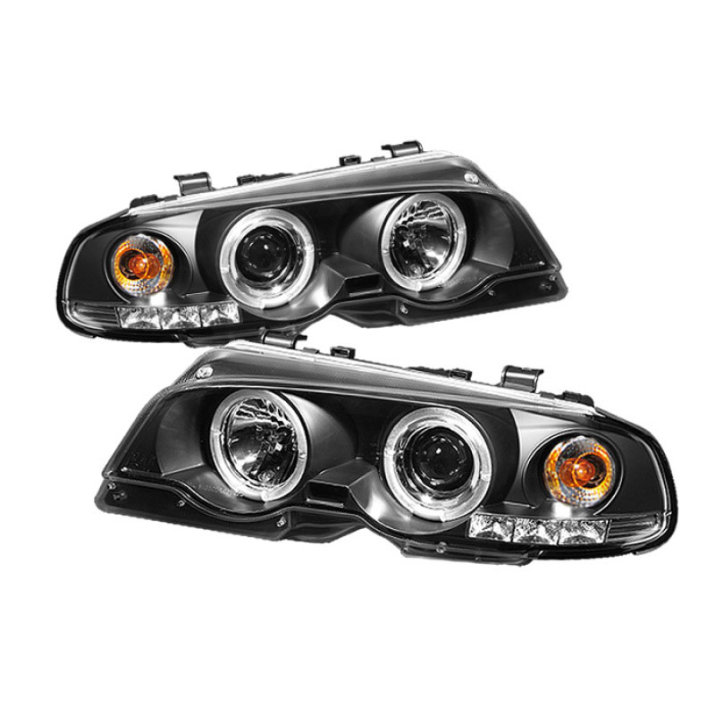 SPYDER 5008923 | Spyder BMW E46 3-Series 2Dr / M3 1PC Halo LED ( Replaceable LEDs ) Projector Headlights - Black - (PRO-YD-BMWE46-2D-HL-BK); 2000-2003