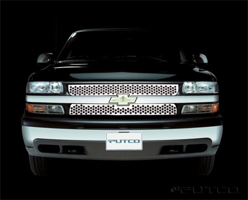 Putco 84101 | 99-00 Chevrolet Silverado LD Punch Stainless Steel Grilles; 1999-2000