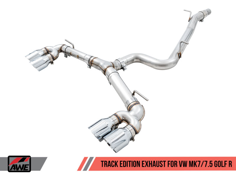 AWE Tuning 3015-42140 | MK7.5 Golf R Track Edition Exhaust w/Chrome Silver Tips 102mm; 2018-2022