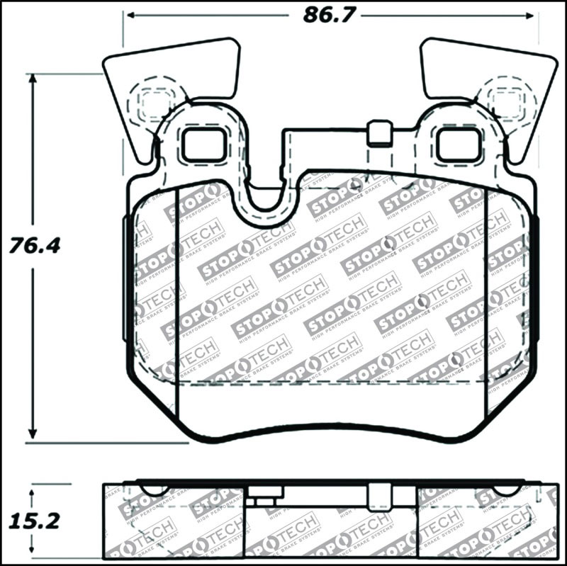 Stoptech 309.13720 | StopTech Sport Brake Pads BMW 135i, Rear; 2008-2013