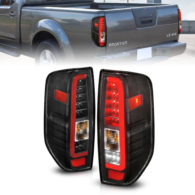 ANZO 311443 | 2005-2021 Nissan Frontier LED Taillights Black Housing/Clear Lens; 2005-2021