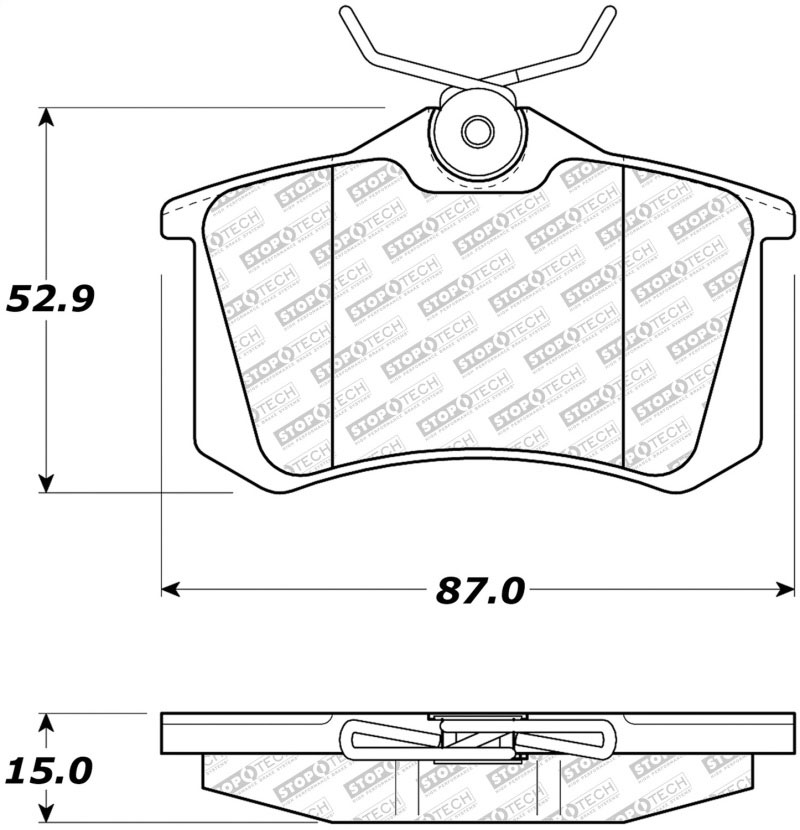 Stoptech 305.03400 | StopTech Street Select Brake Pads Volkswagen Beetle 288mm Front Disc, Rear; 2009-2017