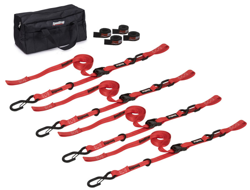 SpeedStrap 71763 | 1In Motorcycle Tie-Down Kit - Red