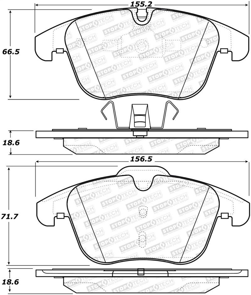 Stoptech 308.12410 | StopTech Street Brake Pads Volvo S60 300mm Front Disc, Front; 2011-2018