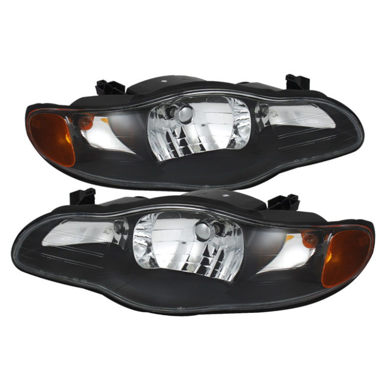 SPYDER 9023187 | Xtune Chevy Monte Carlo 00-05 Crystal Headlights Black HD-JH-CMC00-AM-BK; 2000-2005