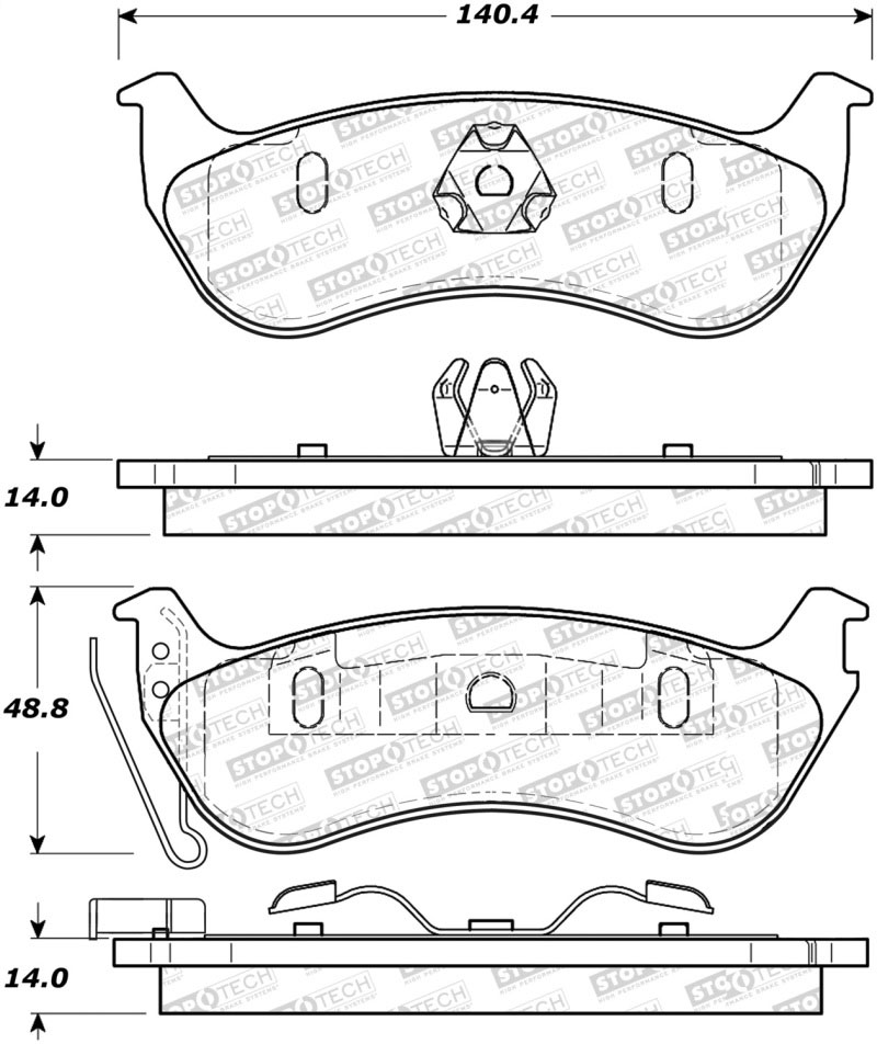 Stoptech 305.09640 | StopTech Street Select Brake Pads Jeep Liberty, Rear; 2003-2007