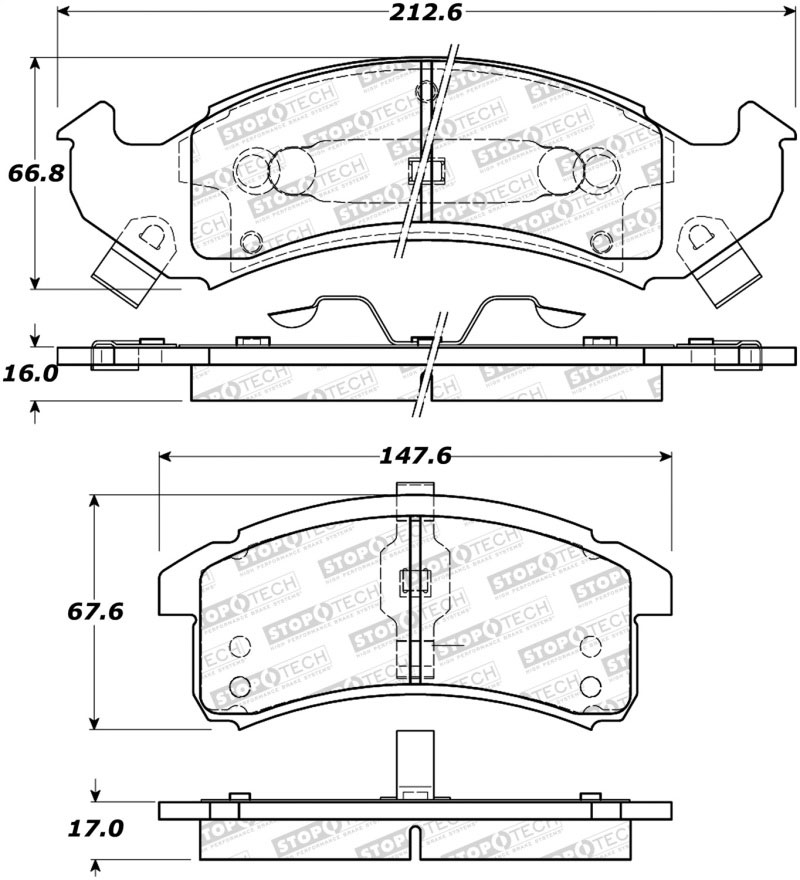 Stoptech 308.05050 | StopTech Street Brake Pads Pontiac Firebird, Front; 1993-1993