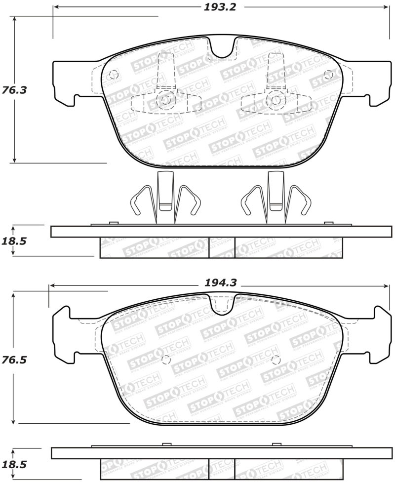 Stoptech 308.14120 | StopTech Street Brake Pads Volvo XC60, Front; 2010-2015