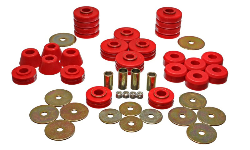 Energy Suspension 3.4105r | 73-95 K5 Blazer Red Body(cab) Mount Set; 1973-1995