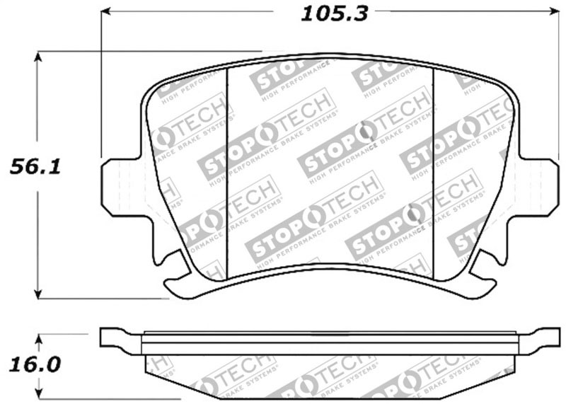 Stoptech 309.11080 | StopTech Sport Brake Pads Audi A3, Rear; 2006-2013