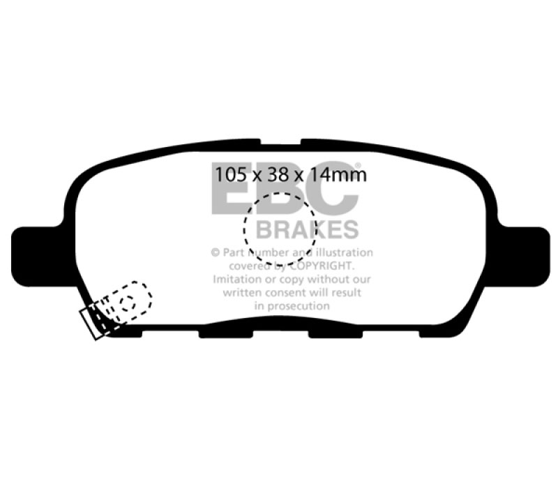 EBC dp21955 | 08-13 Infiniti EX35 3.5 Greenstuff Rear Brake Pads; 2008-2013