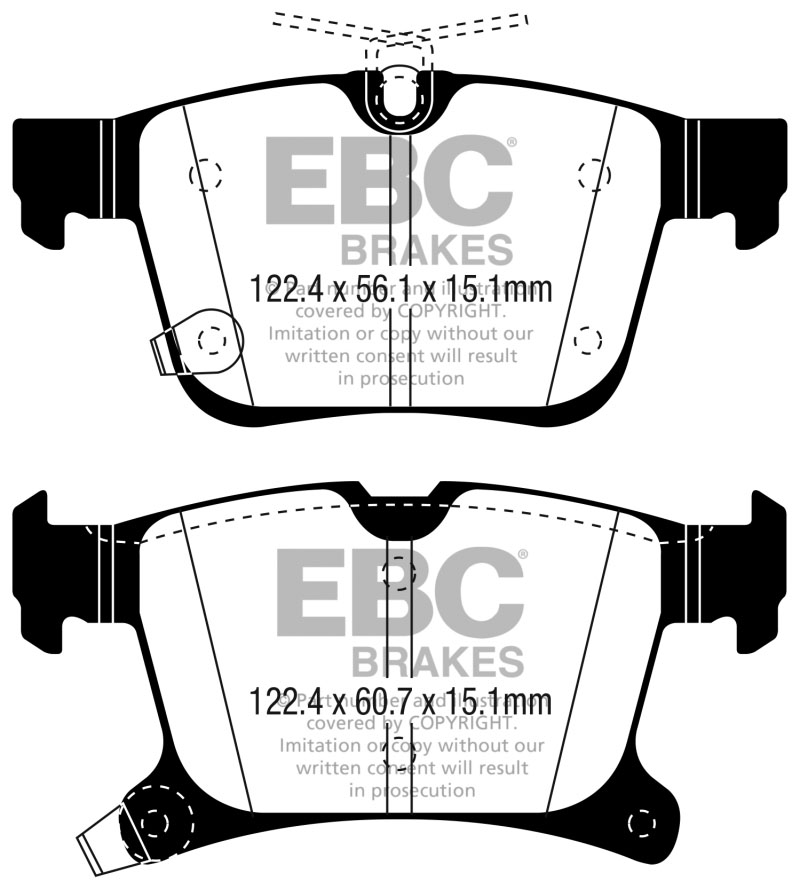 EBC dp43066r | 2016+ Chrysler Pacifica (RU) 3.6L Yellowstuff Rear Brake Pads; 2016-2024