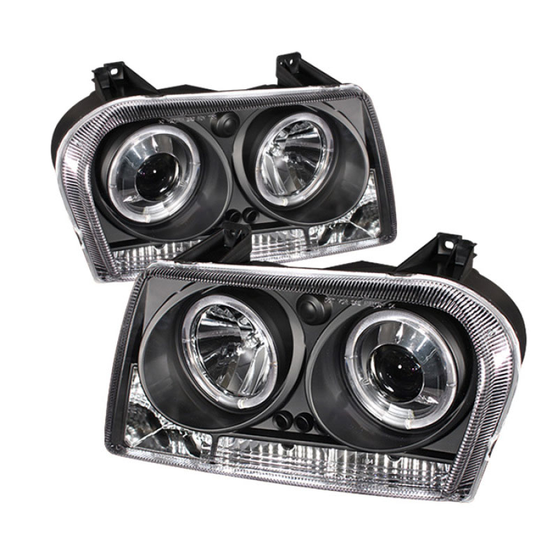 SPYDER 5009180 | Spyder Chrysler 300 ( Dual Turn Signal Bulbs ) Halo LED ( Replaceable LEDs ) Projector Headlights - Black - (PRO-YD-C305-HL-BK); 2005-2008