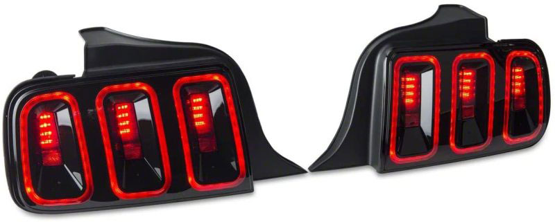 Raxiom 49169 | 05-09 Ford Mustang Gen5 Tail Lights- Black Housing (Smoked Lens); 2005-2009