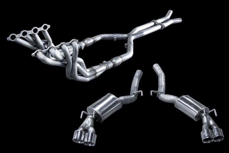 American Racing Headers CAV8-12200300FSWC | Camaro V8 ZL1/1LE Full System With Cats: 2in x 3in Header, 3in X-Pipe, Connection Pipes With Cats, Mufflers With Tips; 2012-2015