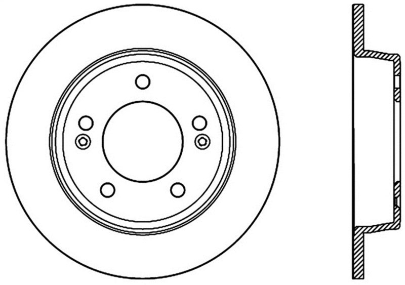 Stoptech 128.51043L | StopTech Kia Forte Sport Cross Drilled Brake Rotor, Rear Left; 2014-2016