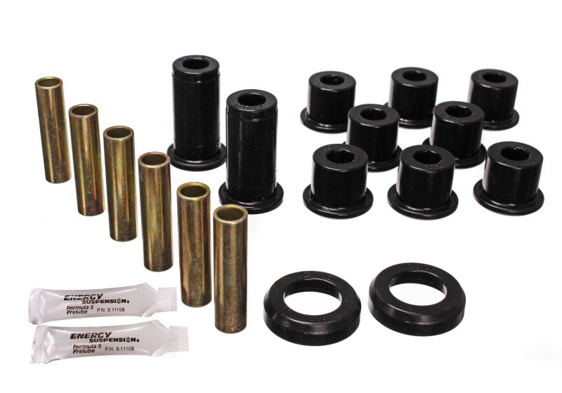 Energy Suspension 3.2129g | 82-04 GM S-10/S-15 Pickup 2WD / 82-04 S-10 Blazer Blk Rear Leaf Spring Bushing Set; 1982-2004