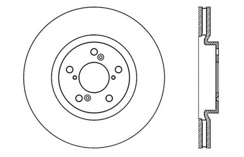 Stoptech 127.40071R | StopTech Honda Pilot Sport Drilled/Slotted Rotor, Front Right; 2009-2015