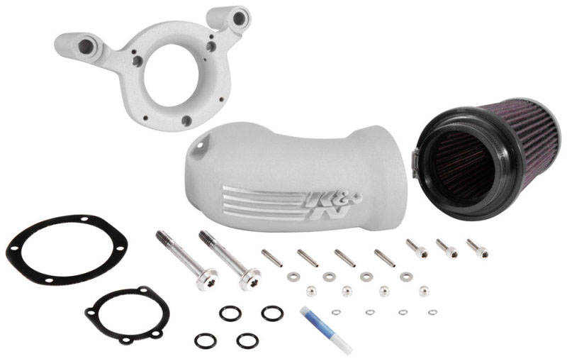 K&N Engineering 571134s | K&N 08-17 Harley Davidson Touring Models Performance Air Intake System Silver