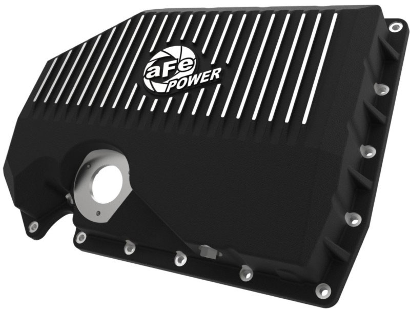 aFe 46-71210b | 05-19 VW 1.8L/2.0L w/ Oil Sensor Engine Oil Pan Black POWER Street Series w/ Machined Fins; 2005-2019