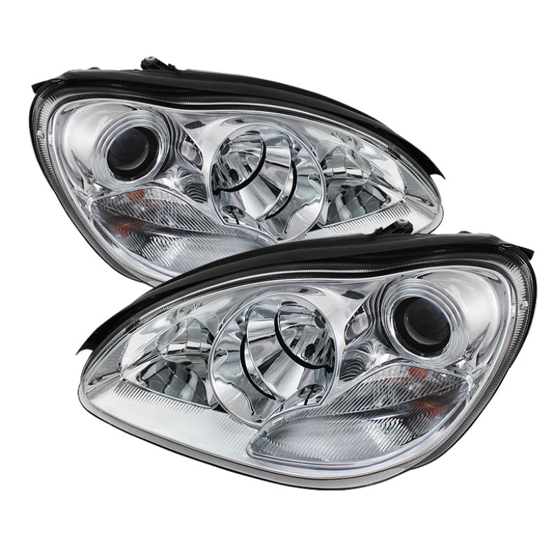 SPYDER 5070036 | Spyder Mercedes Benz S-Class Projector Headlights - Xenon/HID Model Only ( Not Compatible With Halogen Model ) - Chrome - High H7 (Included) - Low D2R (Not Included); 2003-2006