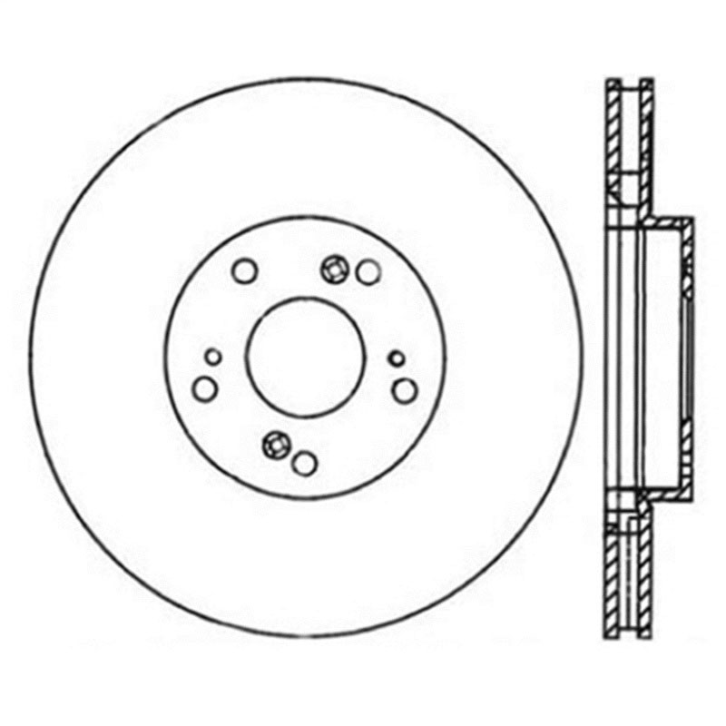 Stoptech 126.40057SL | StopTech Acura RSX Sport Slotted Brake Rotor, Front Left; 2002-2006