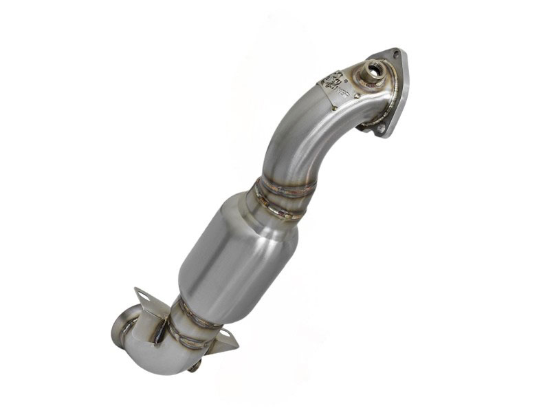 aFe 48-36318-1hc | 09-13 MINI Cooper S (R56) L4 1.6L (t) Twisted Steel Down Pipe 2-1/2in 304 Stainless Steel w/ Cat; 2009-2013