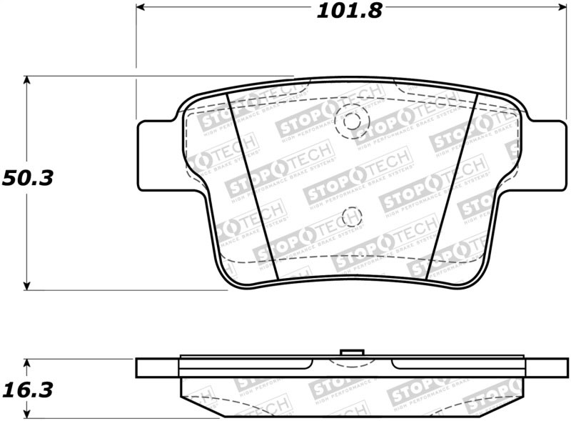 Stoptech 308.10710 | StopTech Street Brake Pads Ford Taurus X, Rear; 2008-2009