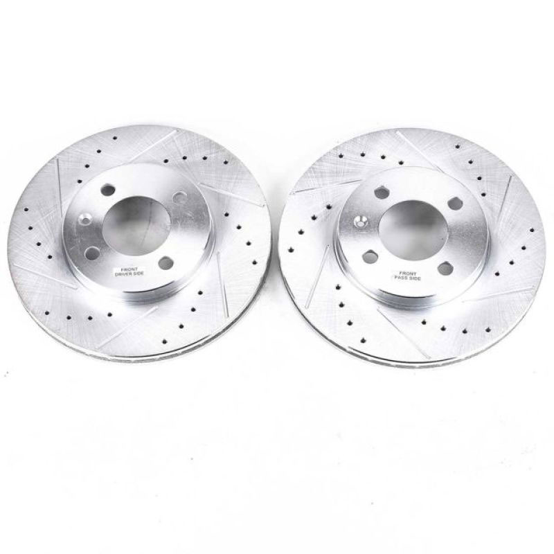 PowerStop ebr251xpr | Power Stop 95-02 Volkswagen Cabrio Front Evolution Drilled & Slotted Rotors - Pair; 1995-2002