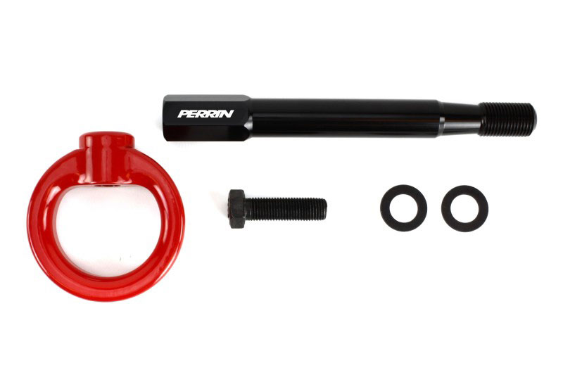 Perrin Performance psp-bdy-251rd | Perrin 08-14 Subaru WRX/STI Sedan Tow Hook Kit (Rear) - Red; 2008-2014