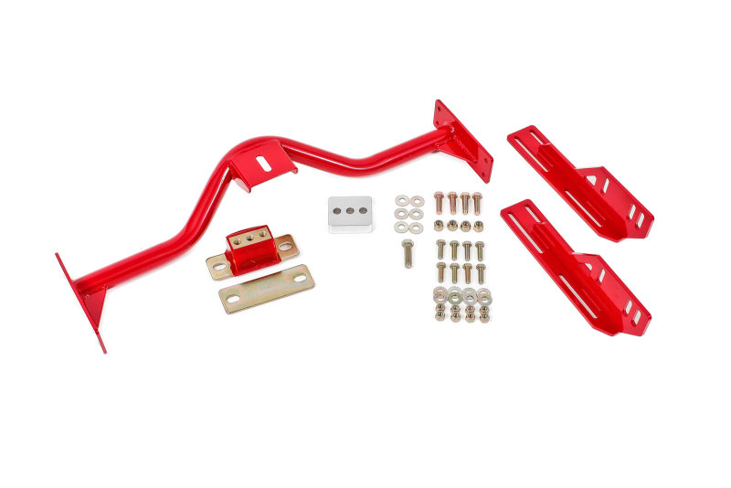 BMR Suspension TCC005R | BMR Transmission Conversion Crossmember, T56, TR6060, TH400, 4L80E Red; 1967-1969