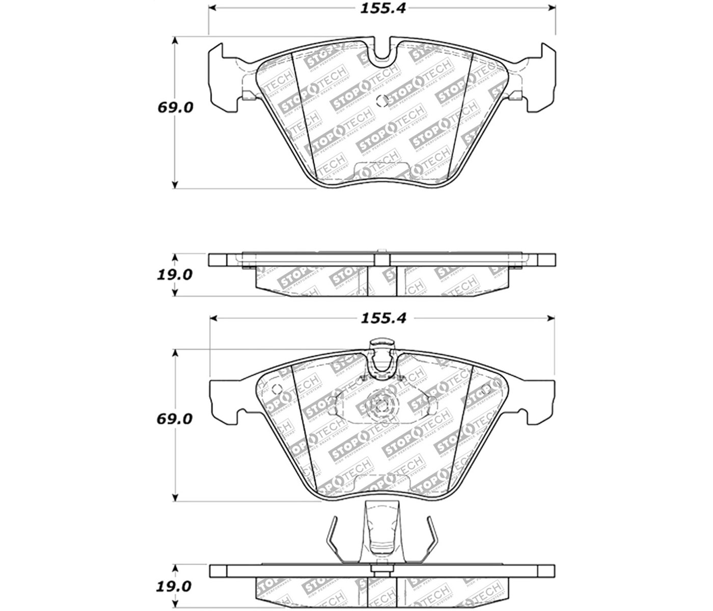 Stoptech 305.09181 | StopTech Street Select Brake Pads BMW X1 xDrive 28i, Front; 2010-2014