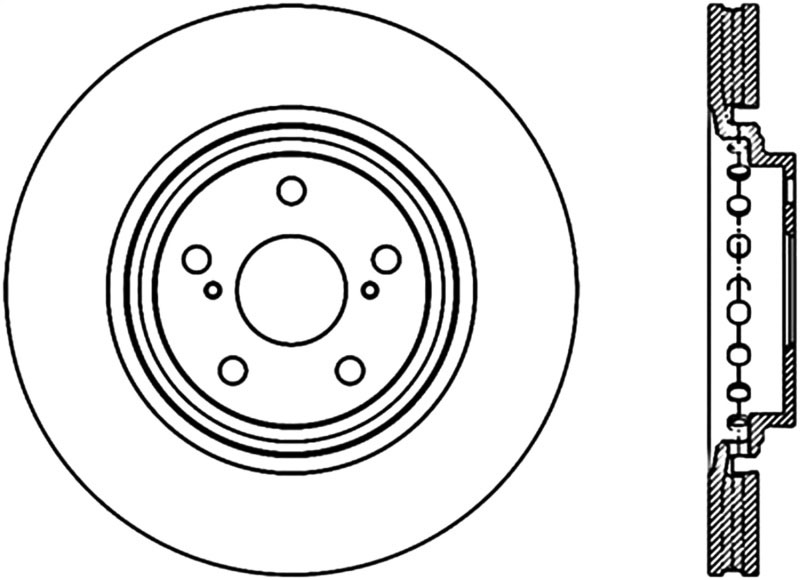 Stoptech 120.44158CRY | StopTech Toyota Highlander Premium Cryostop Rotor, Front; 2008-2016