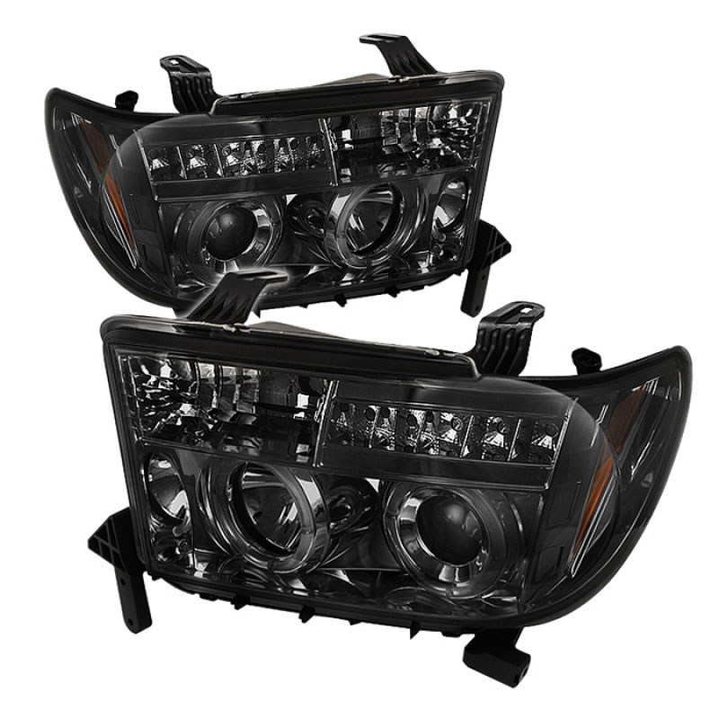 SPYDER 5012043 | Spyder Toyota Sequoia Halo LED ( Replaceable LEDs ) Projector Headlights - Smoke - (PRO-YD-TTU07-HL-SM); 2008-2012