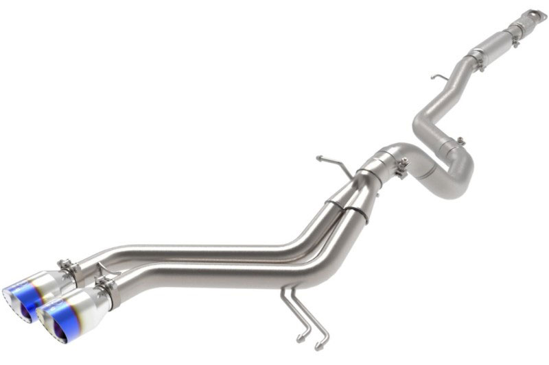 aFe 49-37018-l | Takeda 2-1/2in to 3in SS-304 Cat-Back Exhaust w/ Blue Flame Tips 13-17 Hyundai Veloster L4-1.6L; 2013-2017