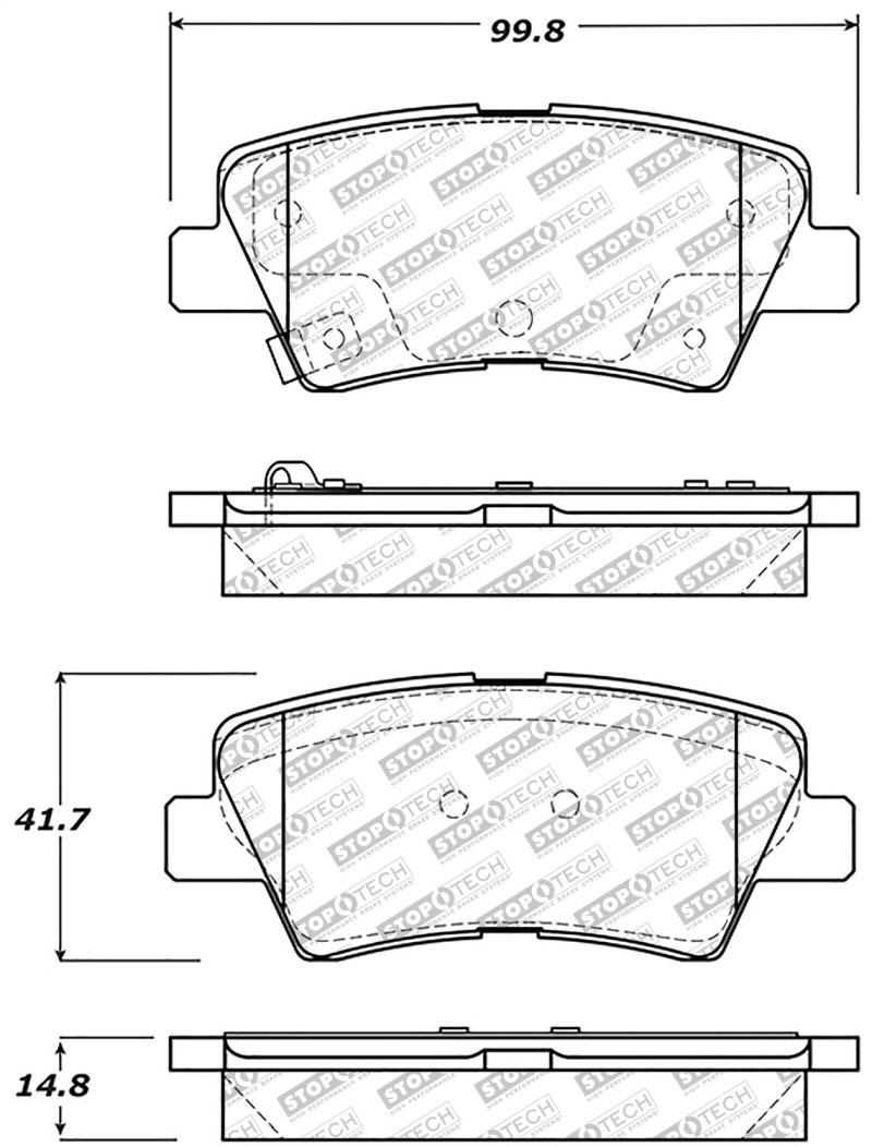 Stoptech 305.15940 | StopTech Street Select Brake Pads Kia Soul, Rear; 2014-2016