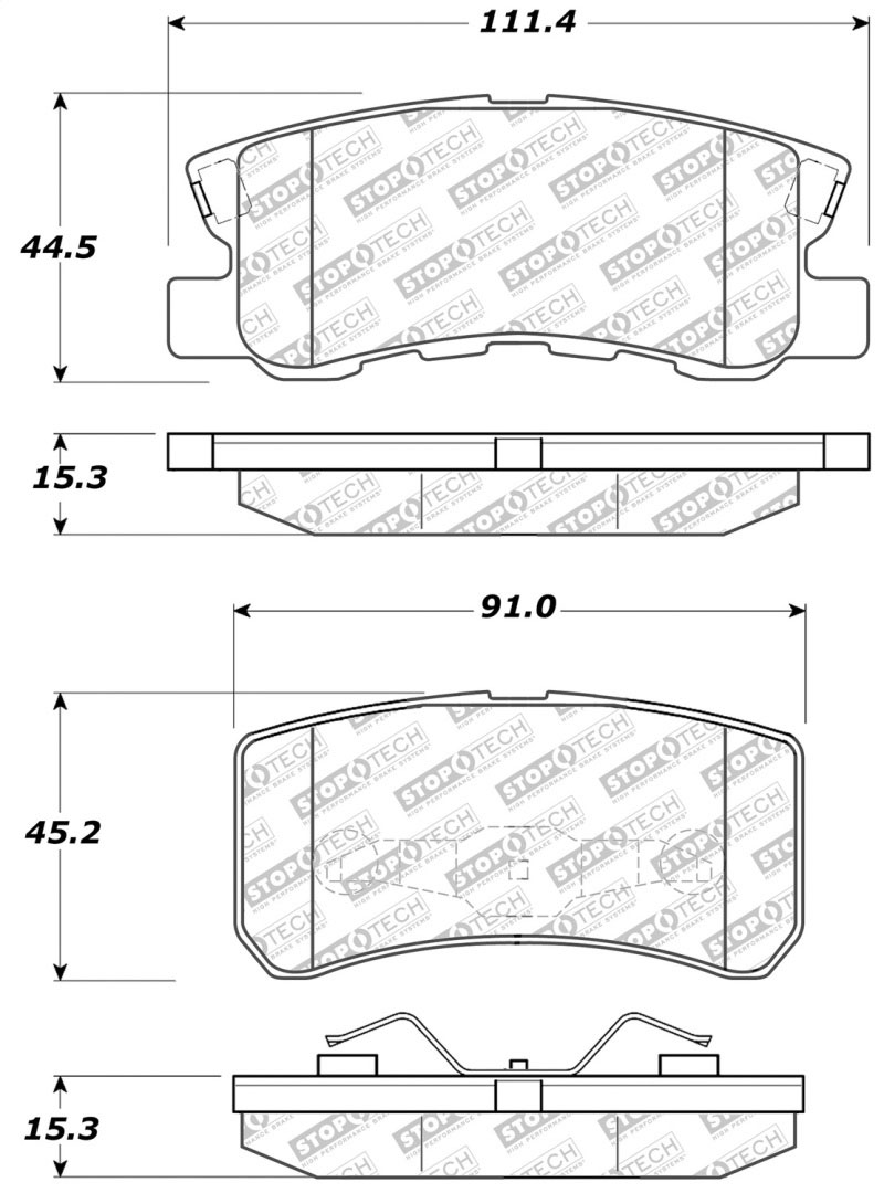 Stoptech 305.08680 | StopTech Street Select Brake Pads Chrysler 200 302mm Rear Disc, Rear; 2011-2014