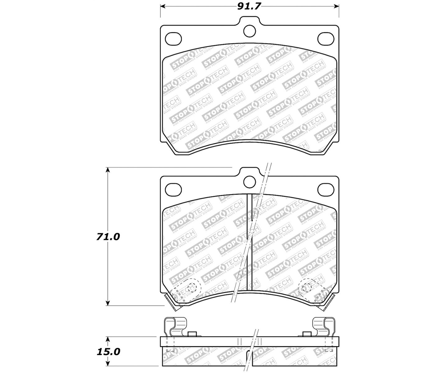 Stoptech 305.04730 | StopTech Street Select Brake Pads Mazda Protege Front Caliper Cast# 22-14, Front; 1990-1998