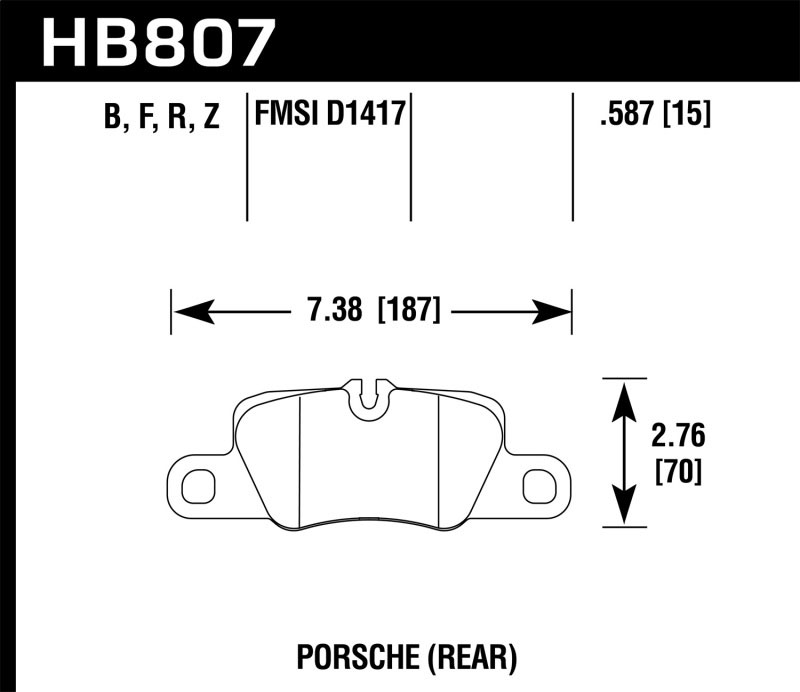 Hawk Performance HB807N.587 | Hawk 16-17 Porsche Panamera S/GTS HP+ Street Rear Brake Pad; 2016-2017