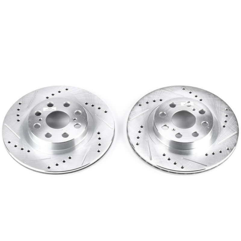 PowerStop jbr936xpr | Power Stop 00-05 Toyota MR2 Spyder Rear Evolution Drilled & Slotted Rotors - Pair; 2000-2005