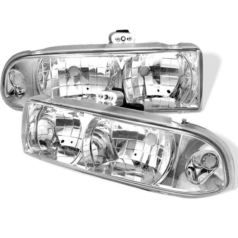 SPYDER 5012432 | Spyder Chevrolet S10 Crystal Headlights - Chrome - (HD-YD-CS1098-C); 1998-2004